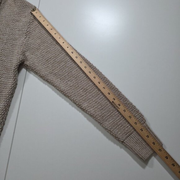 Zara Cardigan Men L Beige Marled Textured LS Shawl Collar Button Preppy Academia - Picture 6 of 14